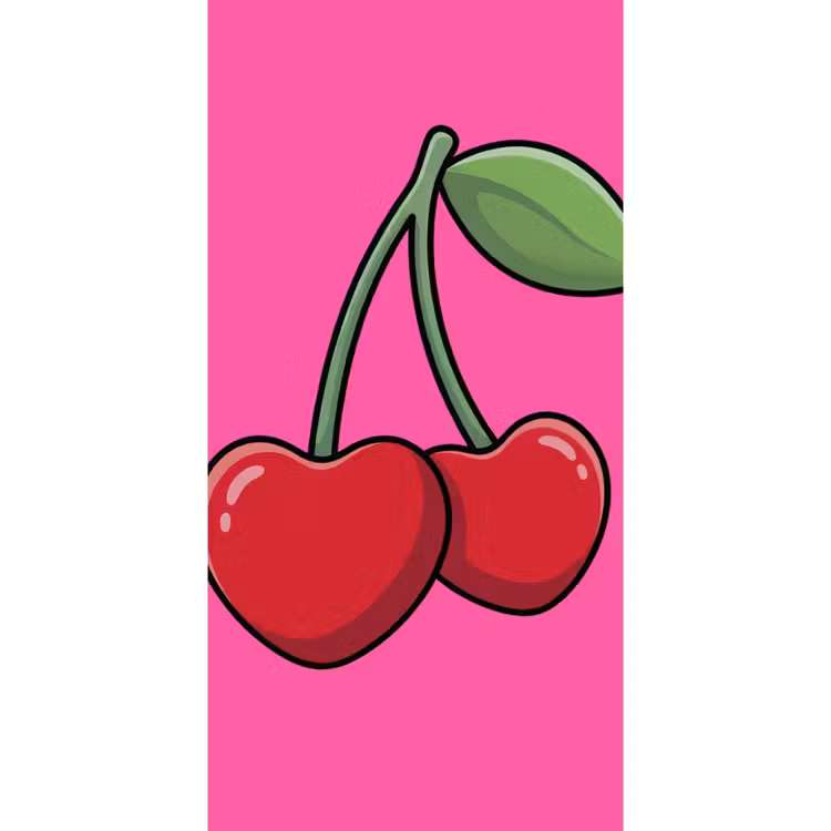 Kers - Roze - Fruit Behang Vlies klein -3d_website