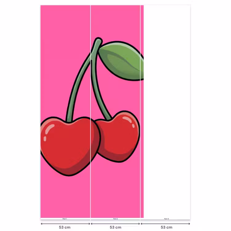 Kers - Roze - Fruit Behang Vlies klein -USP_banen