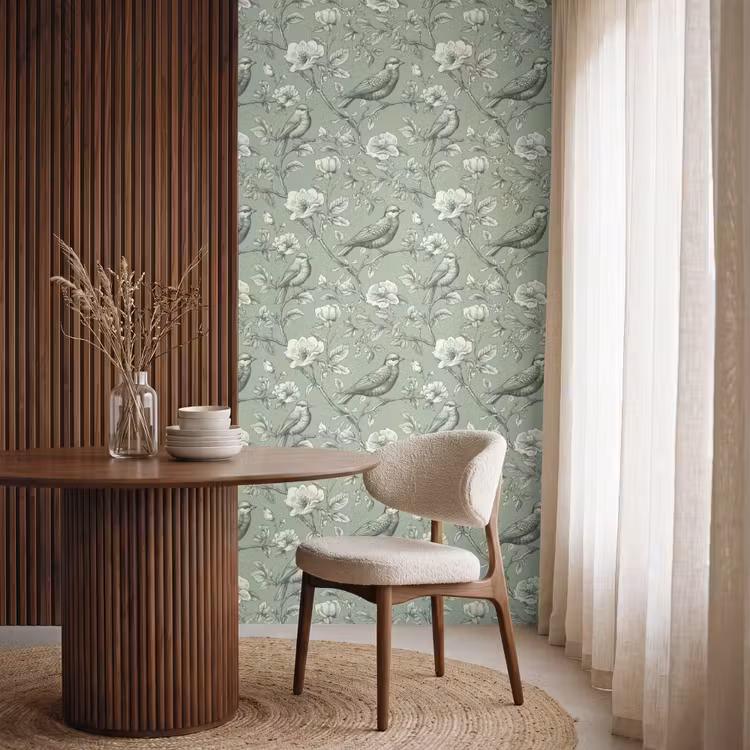 Klassiek - Botanisch - Groen Behang Vlies klein 1076 -sfeer1