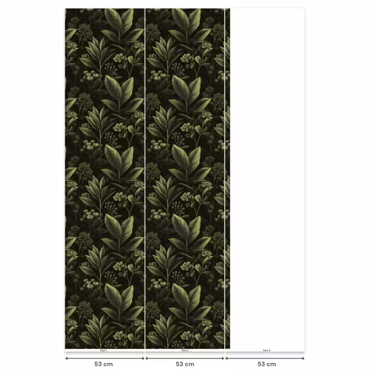 Klassiek - Donker - Botanisch - Planten Behang Vlies klein 1076 -USP_banen
