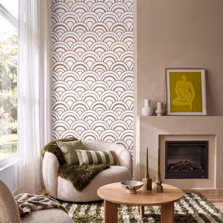 Klassiek - Motief - Terracotta Behang Vlies klein 1076 -sfeer2