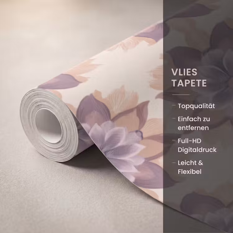 Klassiek - Patroon - Paars Behang Vlies klein 1076 -USP_closeupDE