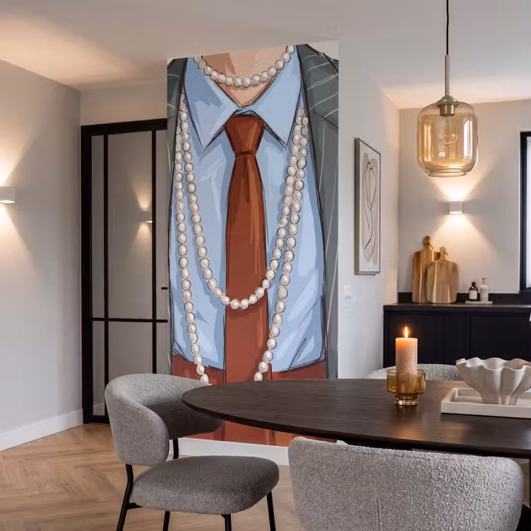 Kleding - Strik - Parels - Klassiek - Mode Behang Vlies klein -sfeer3