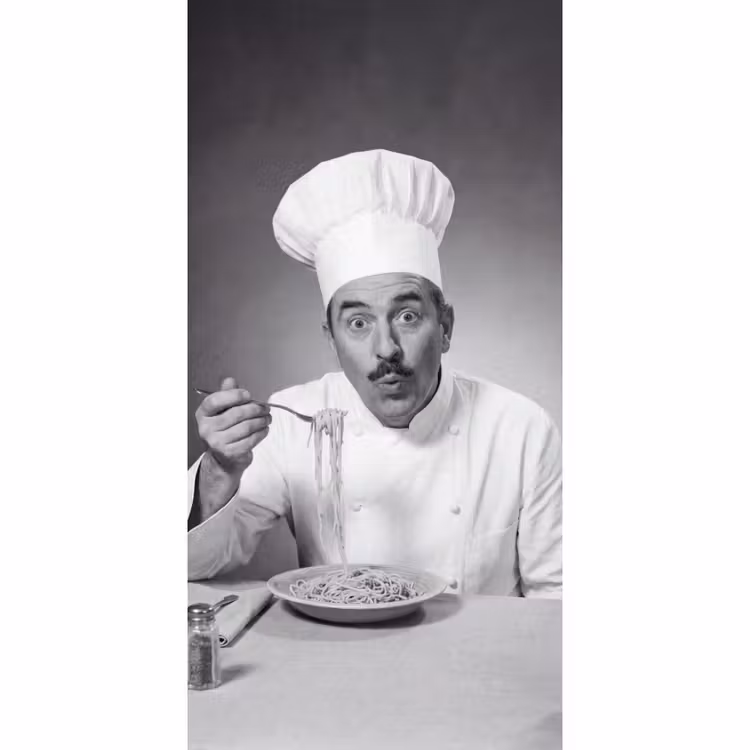 Chef - Spaghetti - Pasta Behang Vlies klein -3d_website
