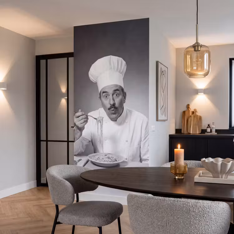 Chef - Spaghetti - Pasta Behang Vlies klein -sfeer3