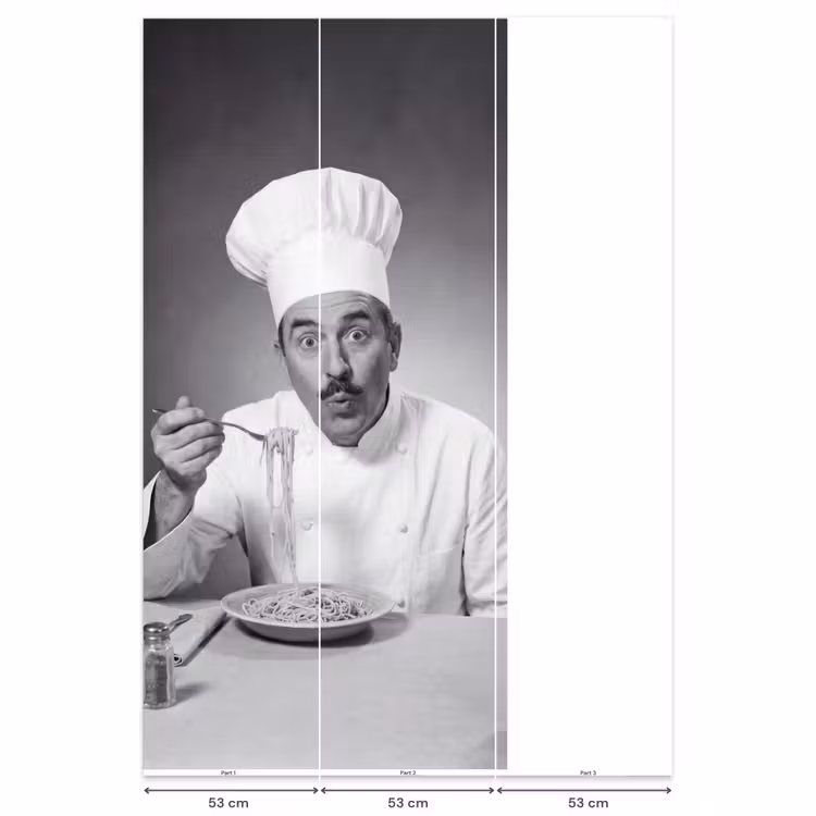 Chef - Spaghetti - Pasta Behang Vlies klein -USP_banen
