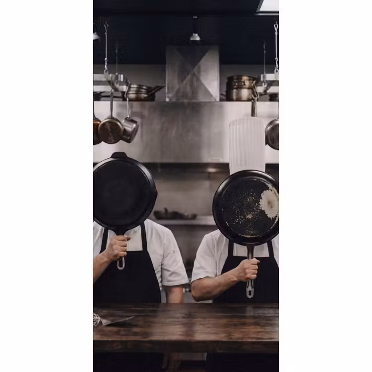 Koks - Koekenpannen - Keuken Behang Vlies klein -3d_website