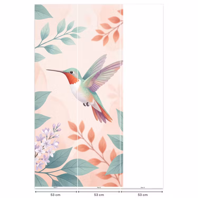 Kolibrie - Vliegen - Natuur - Illustratie - Kleurrijk Behang Vlies klein -USP_banen