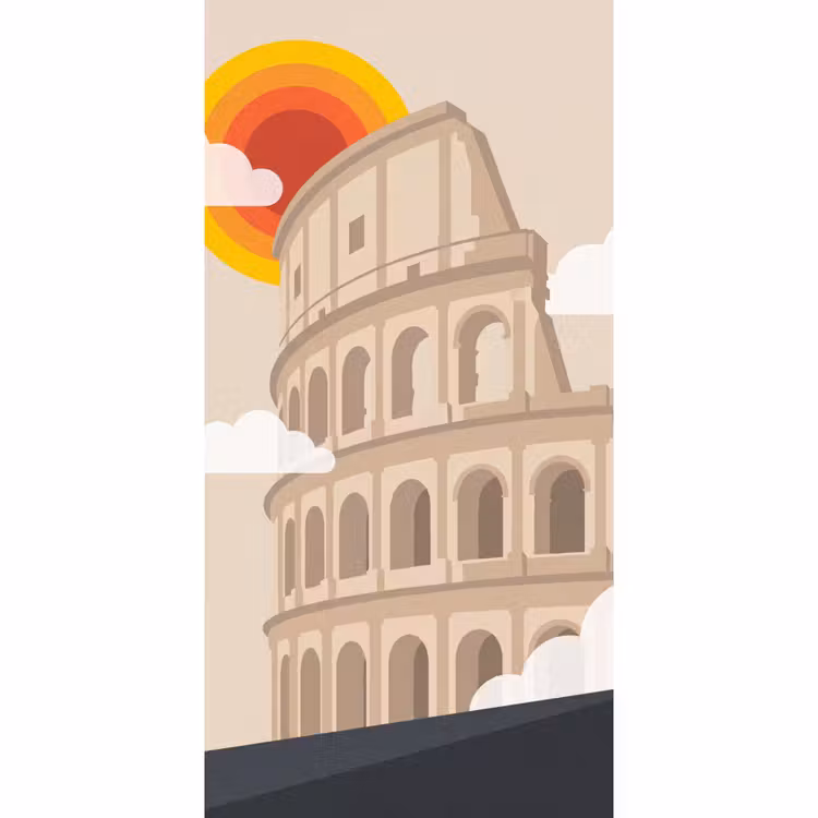 Colosseum - Zonsopgang - Rome - Architectuur - Beige Behang Vlies klein -3d_website