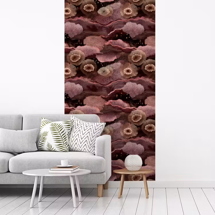 Koraal - Organisch - Roze fotobehang vinyl groot 64 -woonkamer