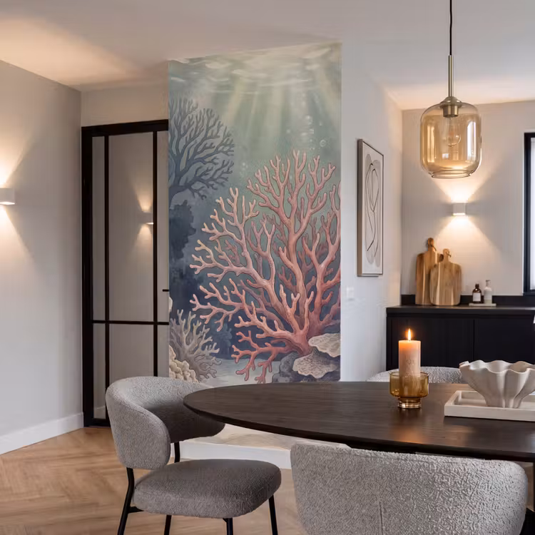 Koraal - Onderwater - Natuur - Roze Behang Vlies klein -sfeer3