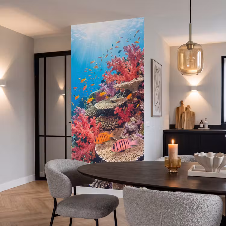 Koraalrif - Vissen - Onderwater - Tropisch - Rood Behang Vlies klein -sfeer3