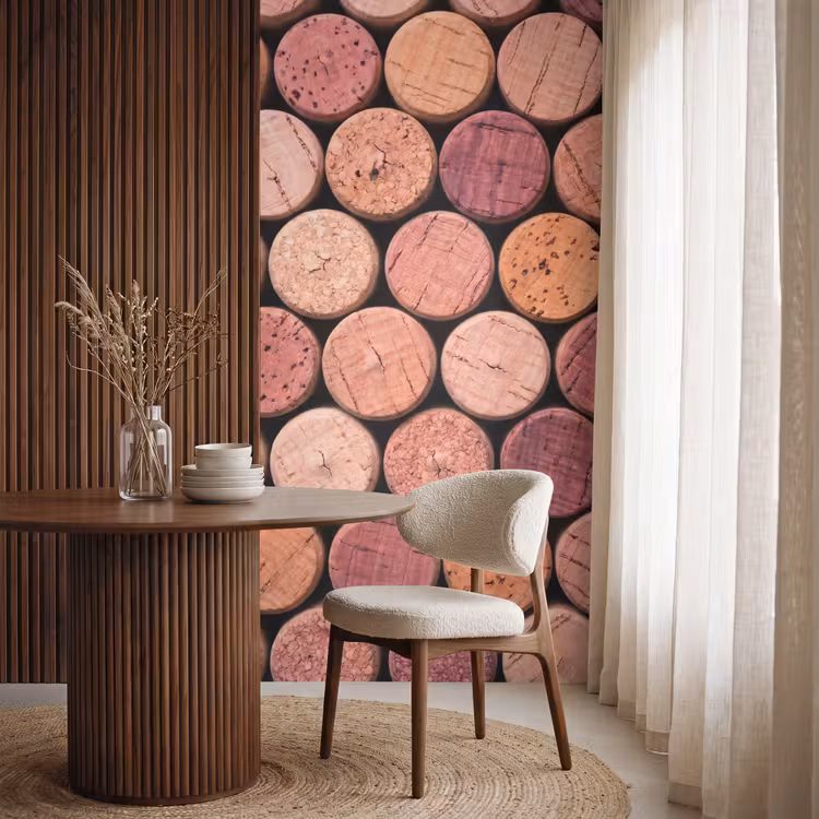 Tapete - Kork – Muster – Abstrakt – Modern – Rot - Kurk - Patroon - Abstract - Modern - Rood Behang Vlies klein
