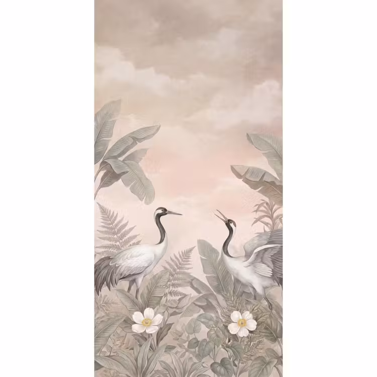 Kraanvogels - Natuur - Roze Behang Vlies klein -3d_website