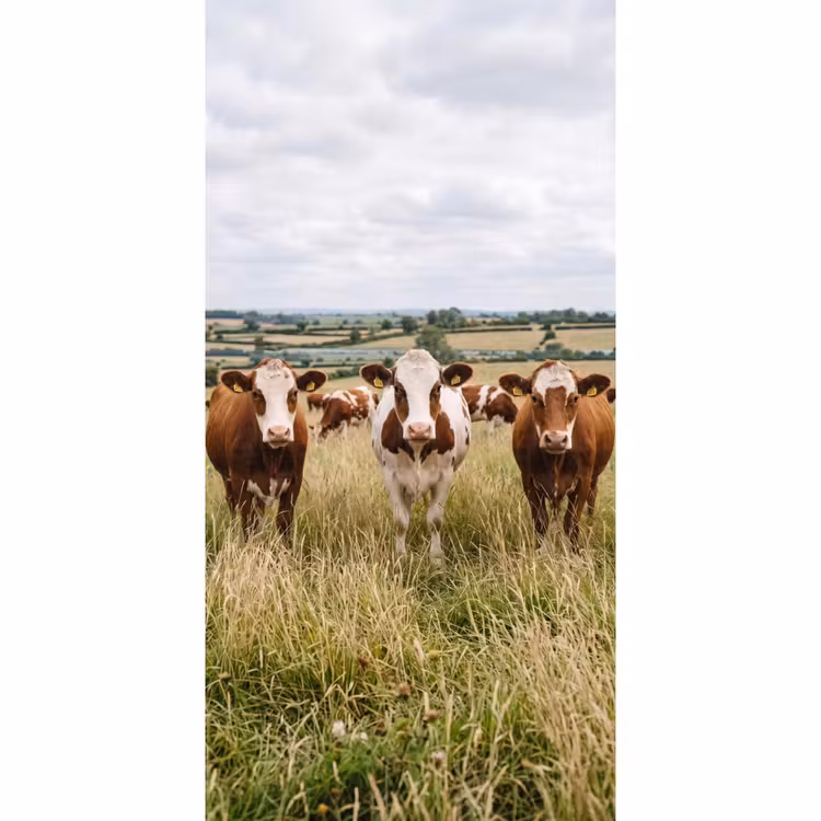 Koeien - Portret - Weide - Boerderij - Nieuwsgierig Behang Vlies klein -3d_website