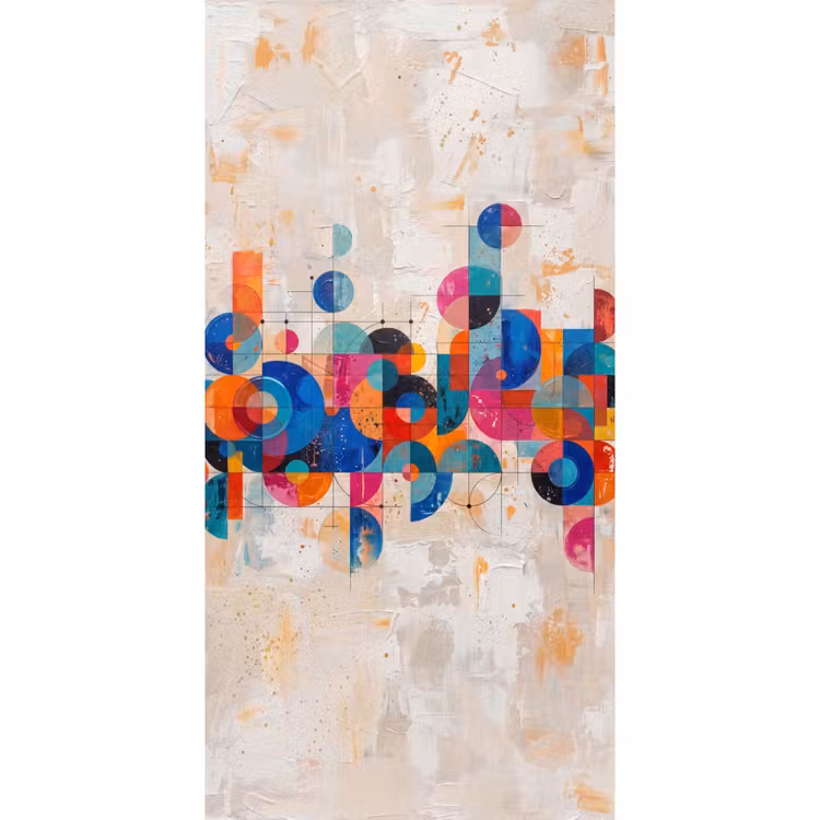 Kunst - Geometrisch - Abstract - Kleurrijk Behang Vlies klein -3d_website