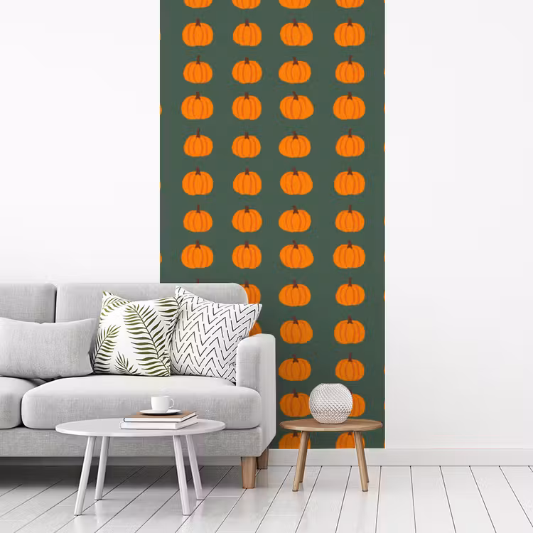 Pompoen - Patroon - Oranje fotobehang vinyl groot 64 -woonkamer