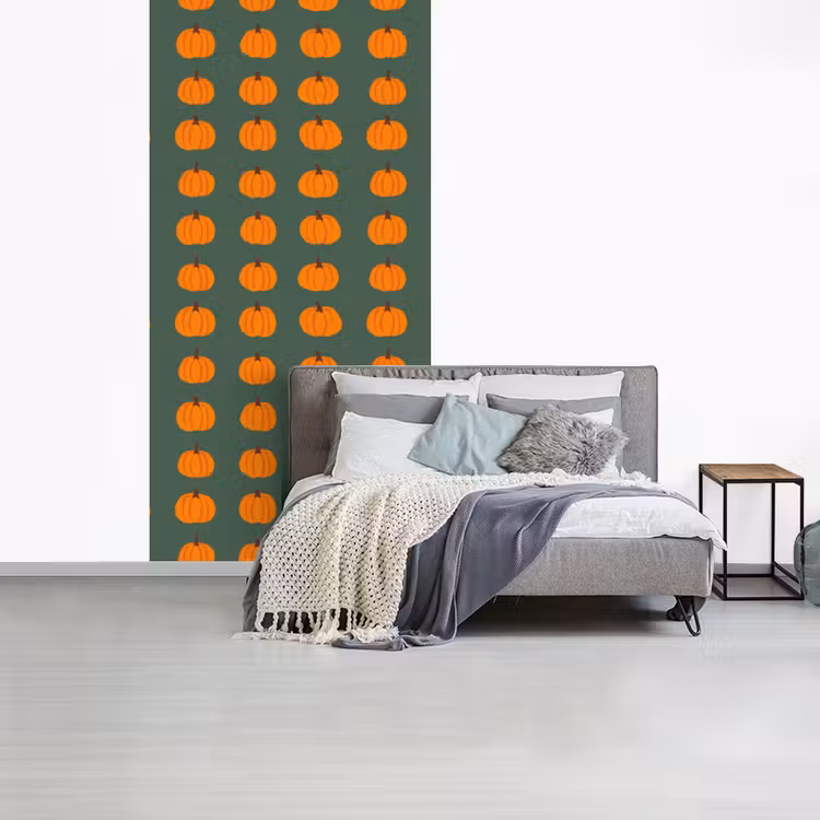 Pompoen - Patroon - Oranje fotobehang vinyl groot 64 -slaapkamer