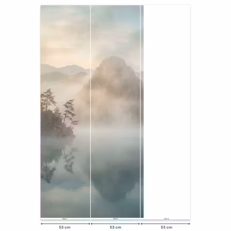 Landschap - Bergen - Mist - Water - Natuur Behang Vlies klein -USP_banen