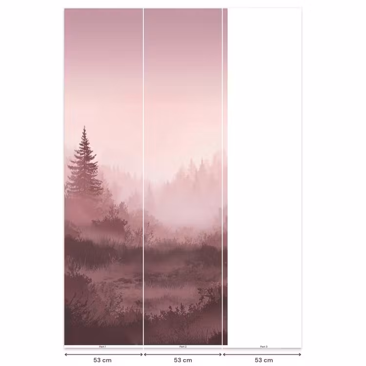 Landschap - Mistig - Roze Behang Vlies klein -USP_banen