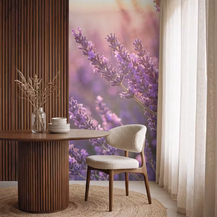 Lavendel - Paars - Zonlicht Behang Vlies klein -sfeer1
