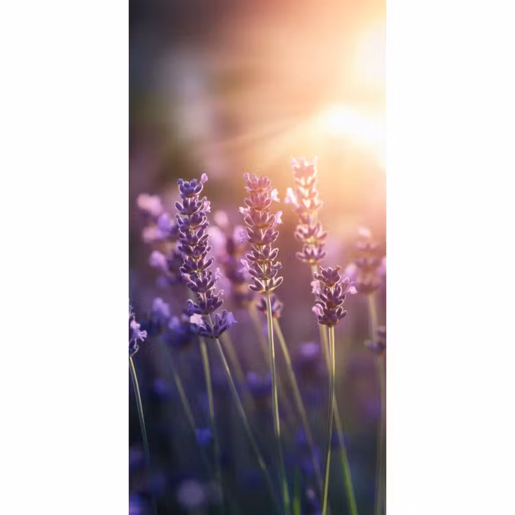 Lavendelbloemen - Paars - Zonlicht Behang Vlies klein -3d_website