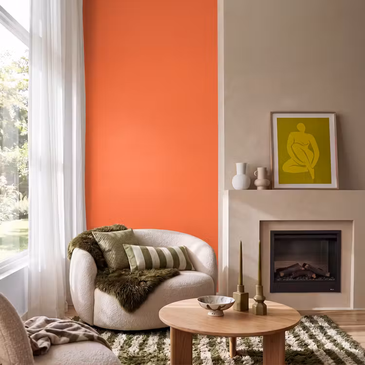 Vivid - Amber - Oranje Behang Vlies klein 1076 -sfeer2