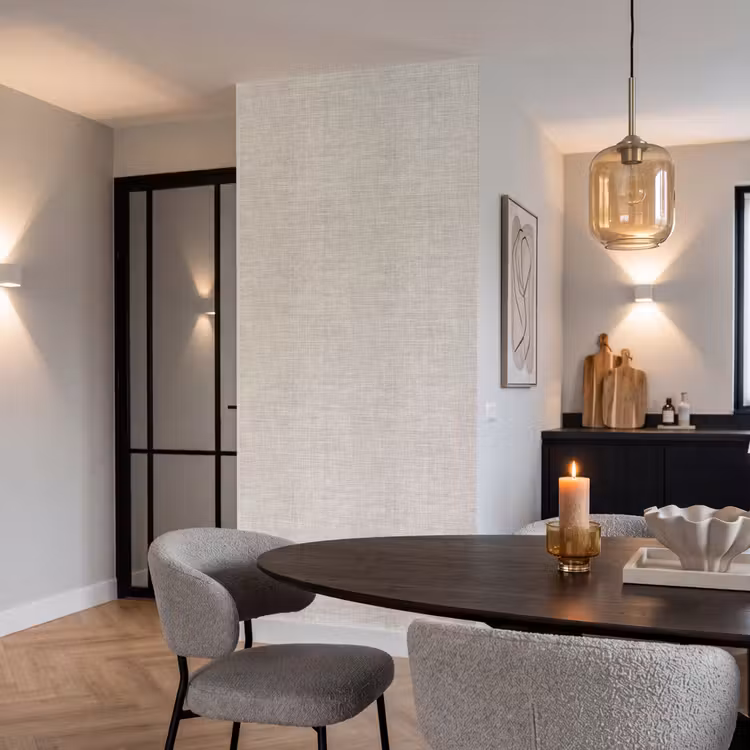 Linnen - Textuur - Beige Behang Vlies klein 1076 -sfeer3