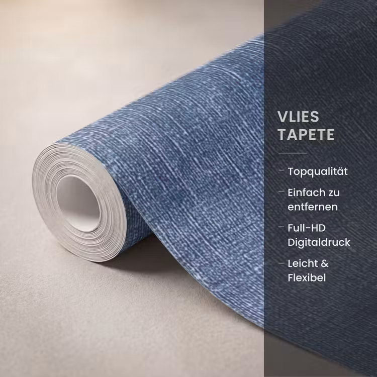 Linnen - Textuur - Patroon - Denim - Rustiek Behang Vlies klein 1076 -USP_closeupDE
