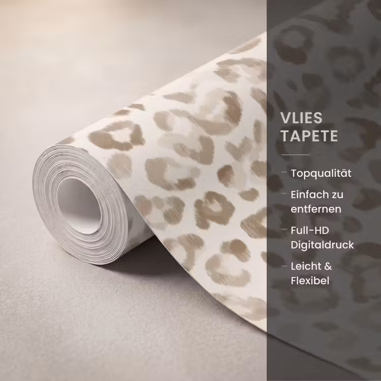 Luipaard - Klassiek - Beige Behang Vlies klein 1076 -USP_closeupDE