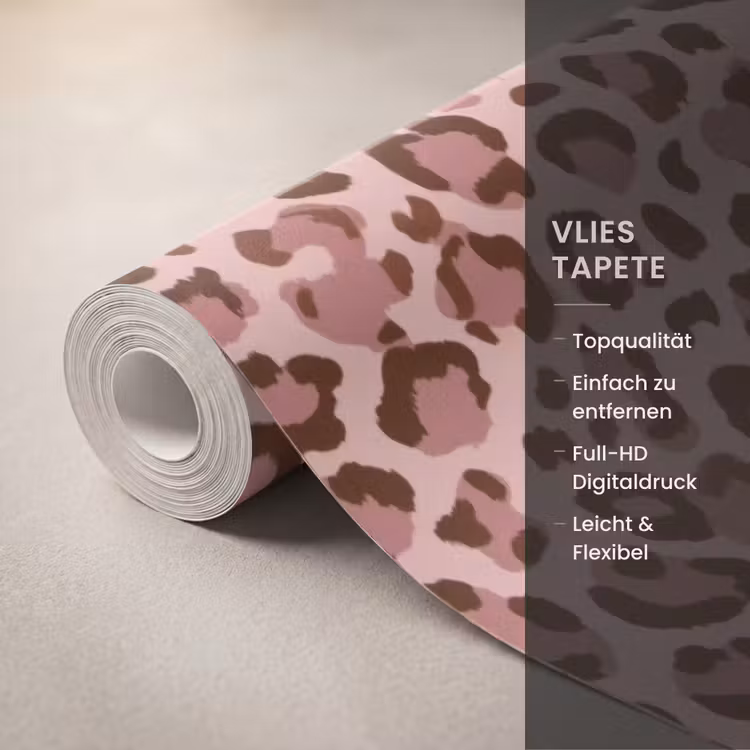 Luipaard - Patroon - Roze Behang Vlies klein 1076 -USP_closeupDE