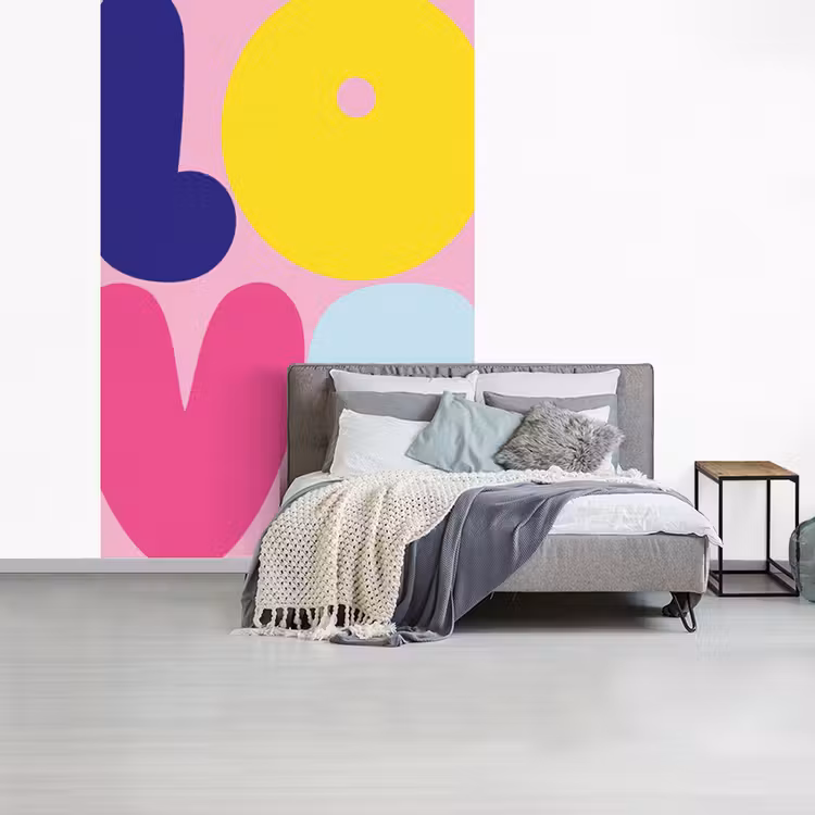Love - Valentijn - Kleurrijk fotobehang vinyl groot -slaapkamer