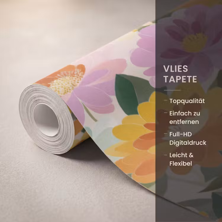 Lelies - Aquarel - Pastel Behang Vlies klein 1076 -USP_closeupDE