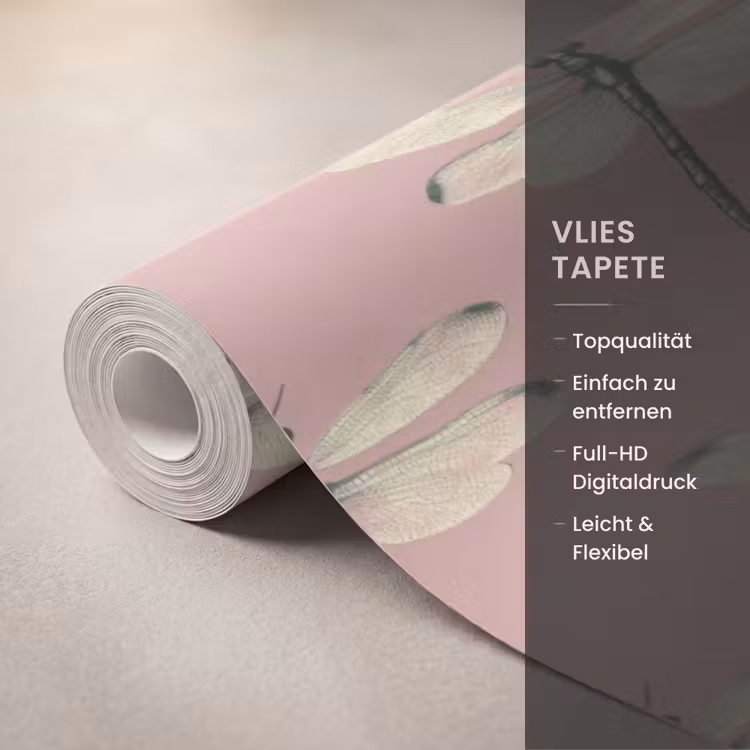 Lillibellen - Patroon - Roze Behang Vlies klein 1076 -USP_closeupDE