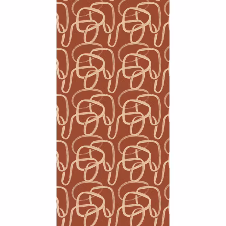 Tapete - Linien – Abstrakt – Organisch – Terrakotta – Creme - Lijnen - Abstract - Organisch - Terracotta - Crème Behang Vlies klein 1076