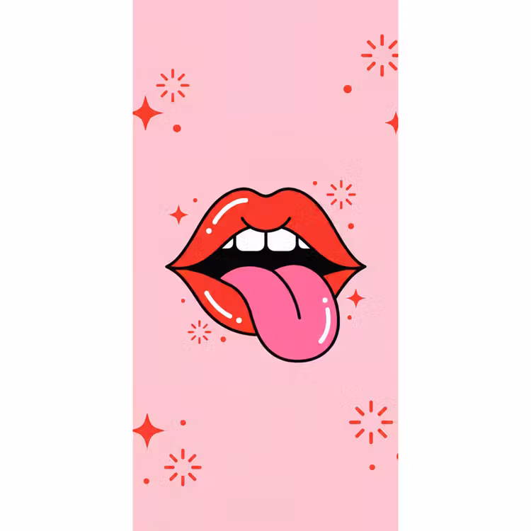 Lippen - Tong - Pop-art - Kleurrijk - Roze Behang Vlies klein -3d_website