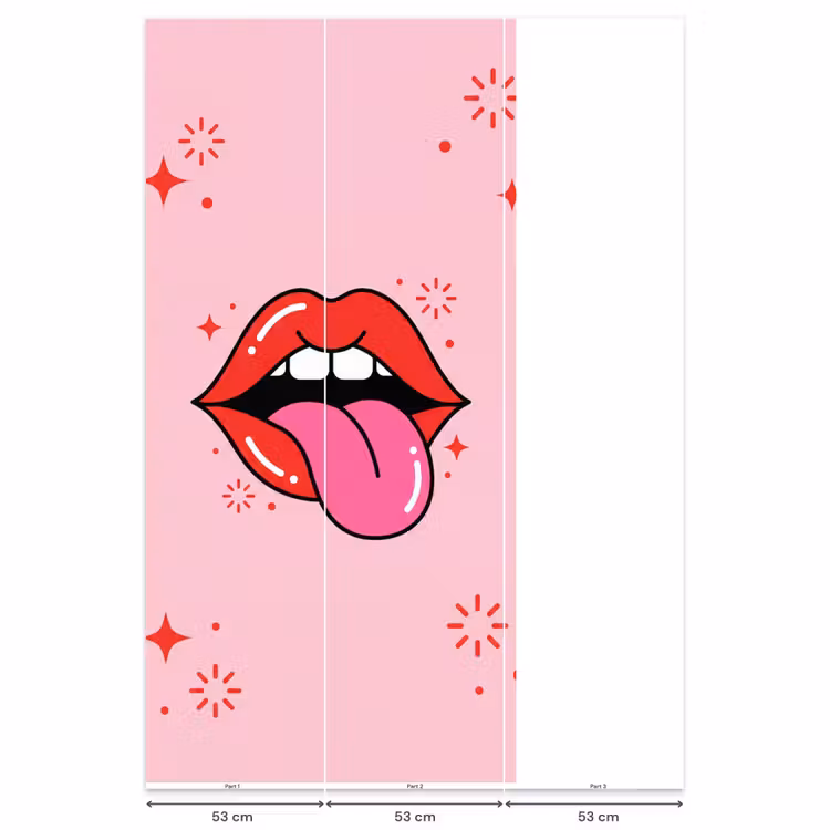 Lippen - Tong - Pop-art - Kleurrijk - Roze Behang Vlies klein -USP_banen