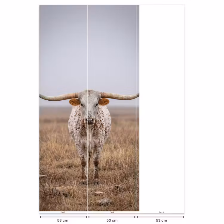 Longhorn - Grasveld - Dier Behang Vlies klein -USP_banen