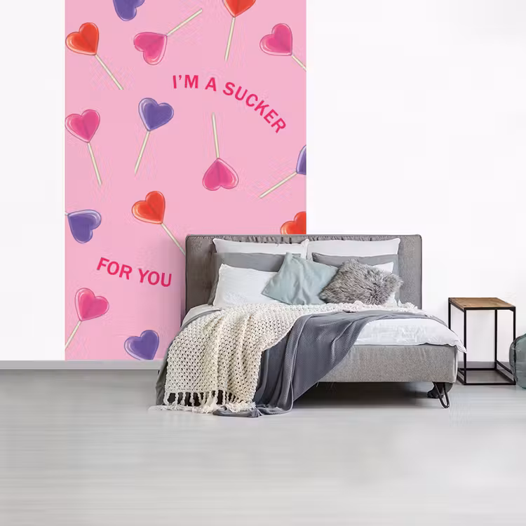 Lolly - Valentijn - Illustratie - Snoep fotobehang vinyl groot -slaapkamer