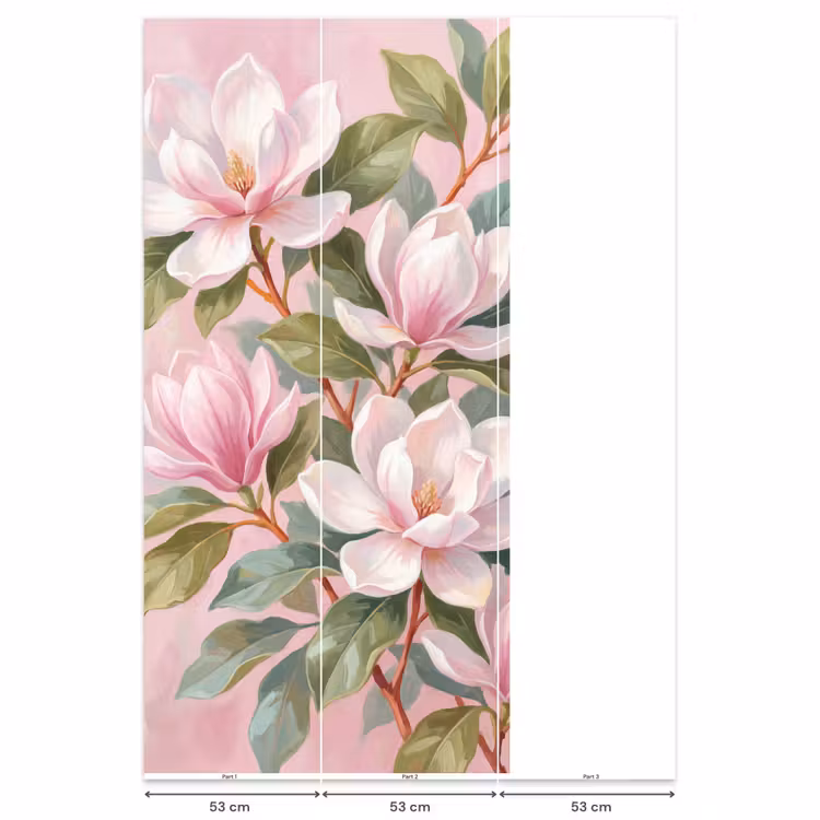 Magnolia's - Patroon - Roze Behang Vlies klein -USP_banen