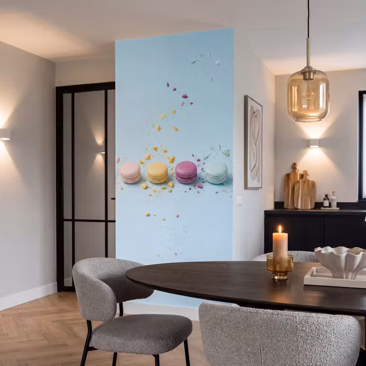 Macarons - Kleurrijk - Pastel Behang Vlies klein -sfeer3