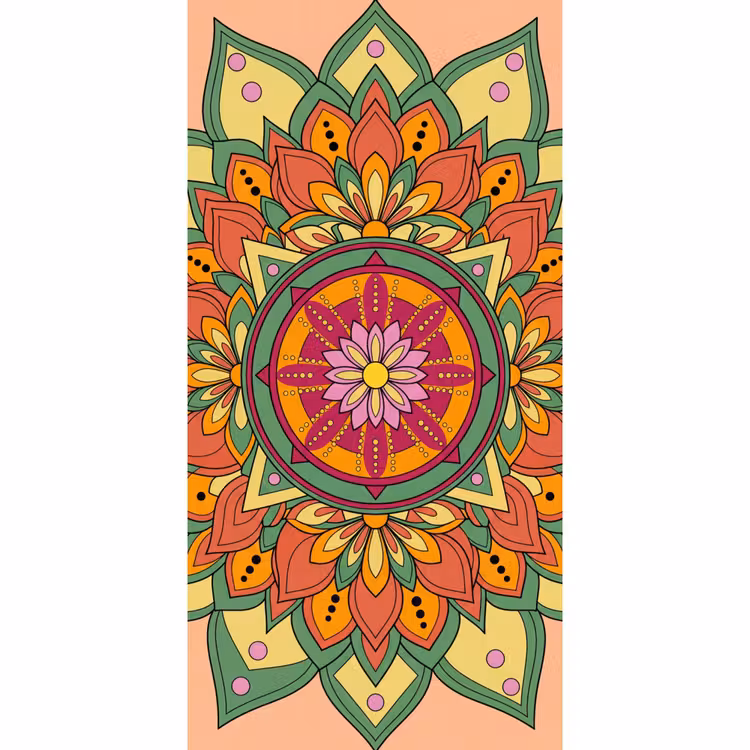 Mandala - Bloemen - Abstract - Kleurrijk Behang Vlies klein -3d_website
