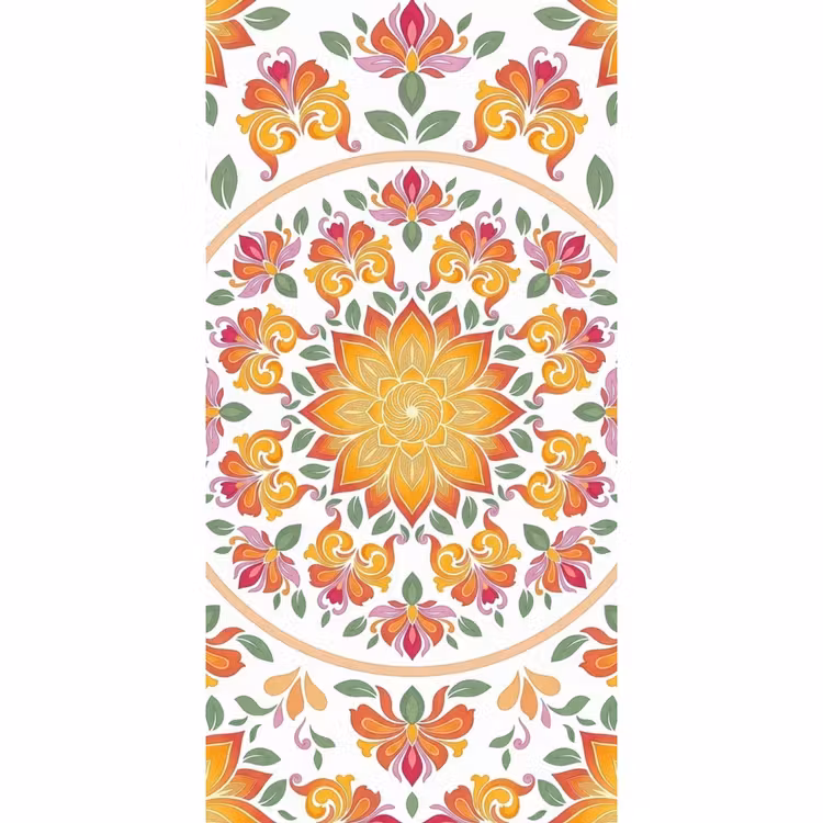 Mandala - Bloemen - Decoratie - Kleurrijk - Abstract Behang Vlies klein -3d_website