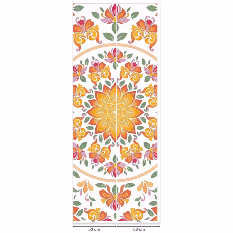 Mandala - Bloemen - Decoratie - Kleurrijk - Abstract Behang Vlies klein -USP_banen