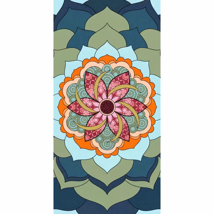 Mandala - Geometrisch - Kunst - Decoratief - Kleurrijk Behang Vlies klein -3d_website