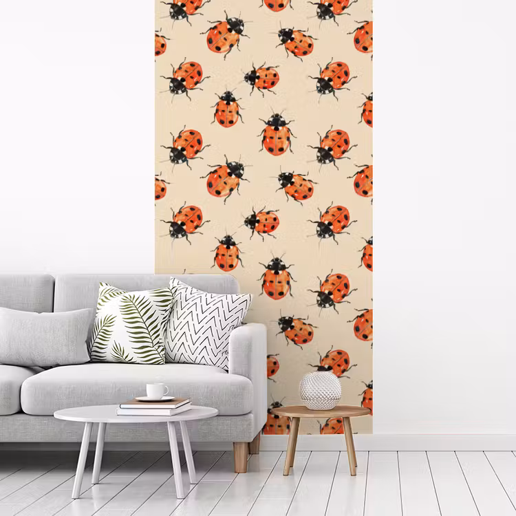 Lieveheersbeestjes - Patroon - Rood fotobehang vinyl groot 64 -woonkamer