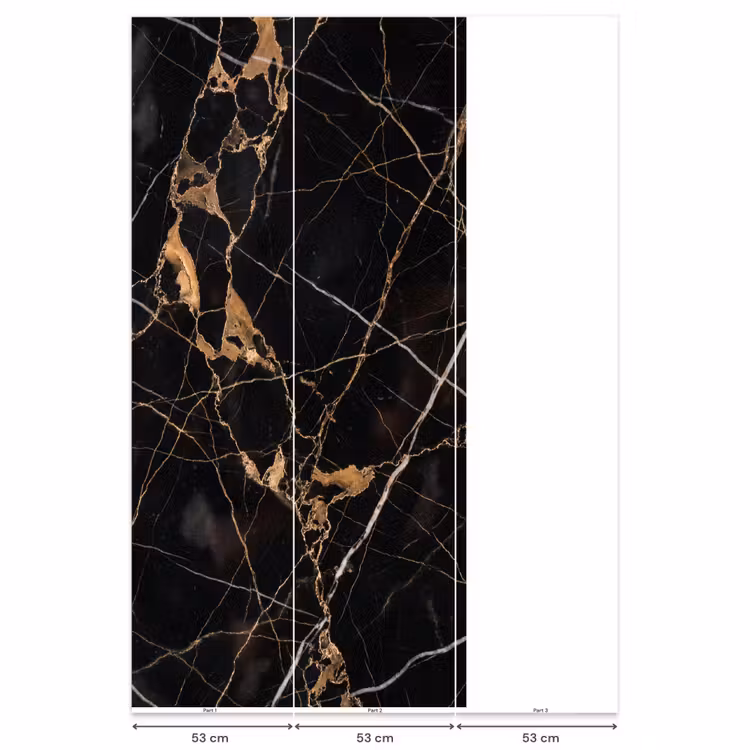 Marmer - Goud - Abstract - Zwart Behang Vlies klein -USP_banen
