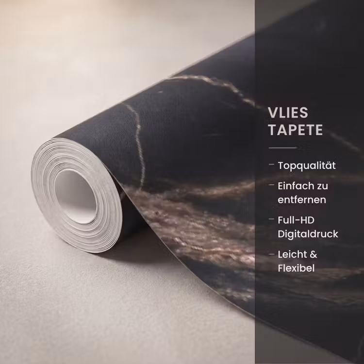 Marmer - Goud - Patroon - Luxe - Zwart Behang Vlies klein -USP_closeupDE