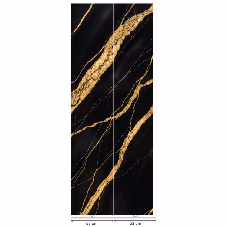 Marmer - Goud - Textuur - Abstract - Zwart Behang Vlies klein -USP_banen