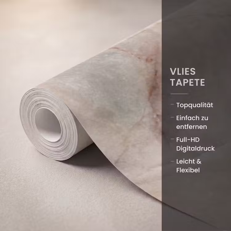 Marmer - Patroon - Abstract - Beige - Groen Behang Vlies klein -USP_closeupDE